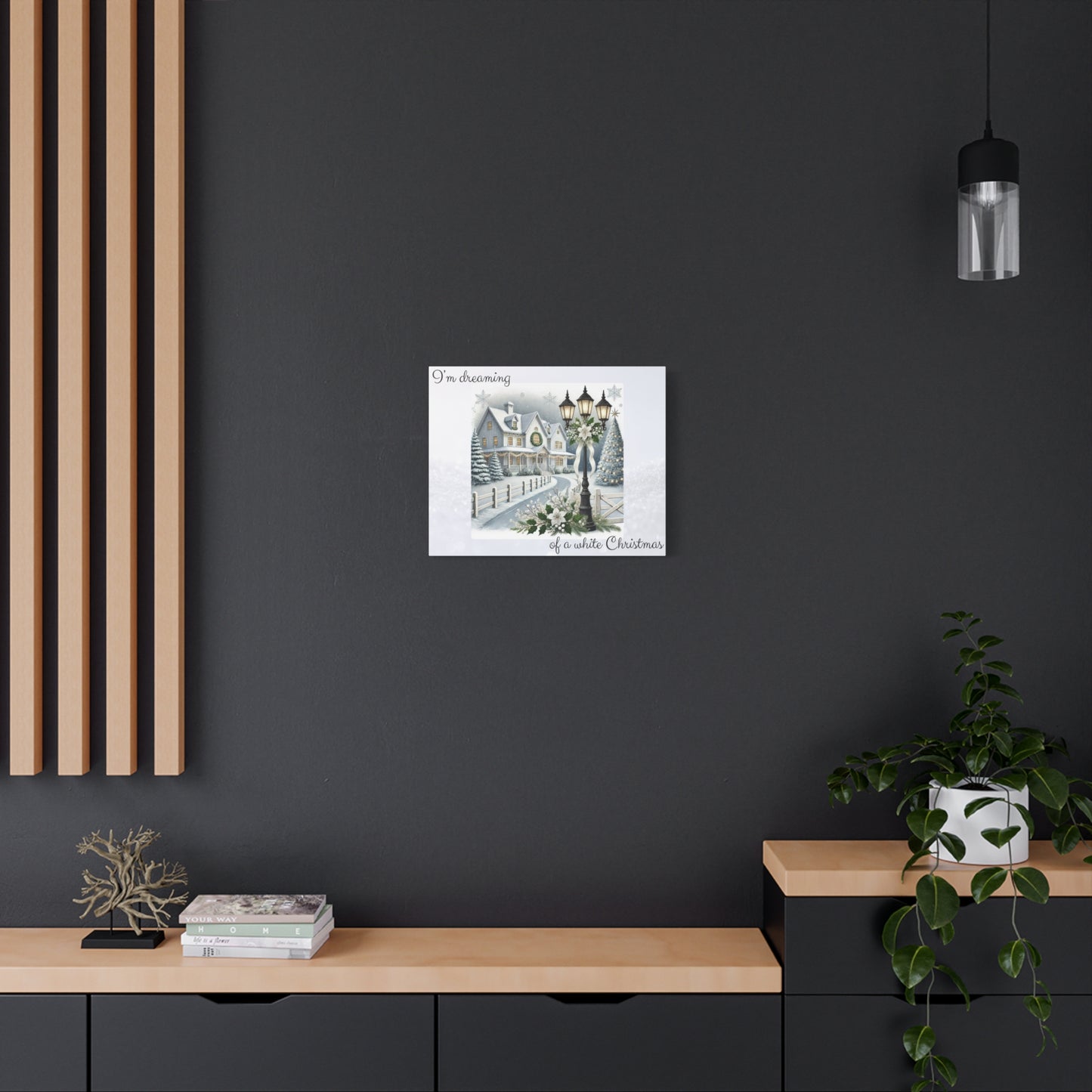 I'm Dreaming of a White Christmas Canvas Wall Art -20 x 16 Vintage Winter Home Print