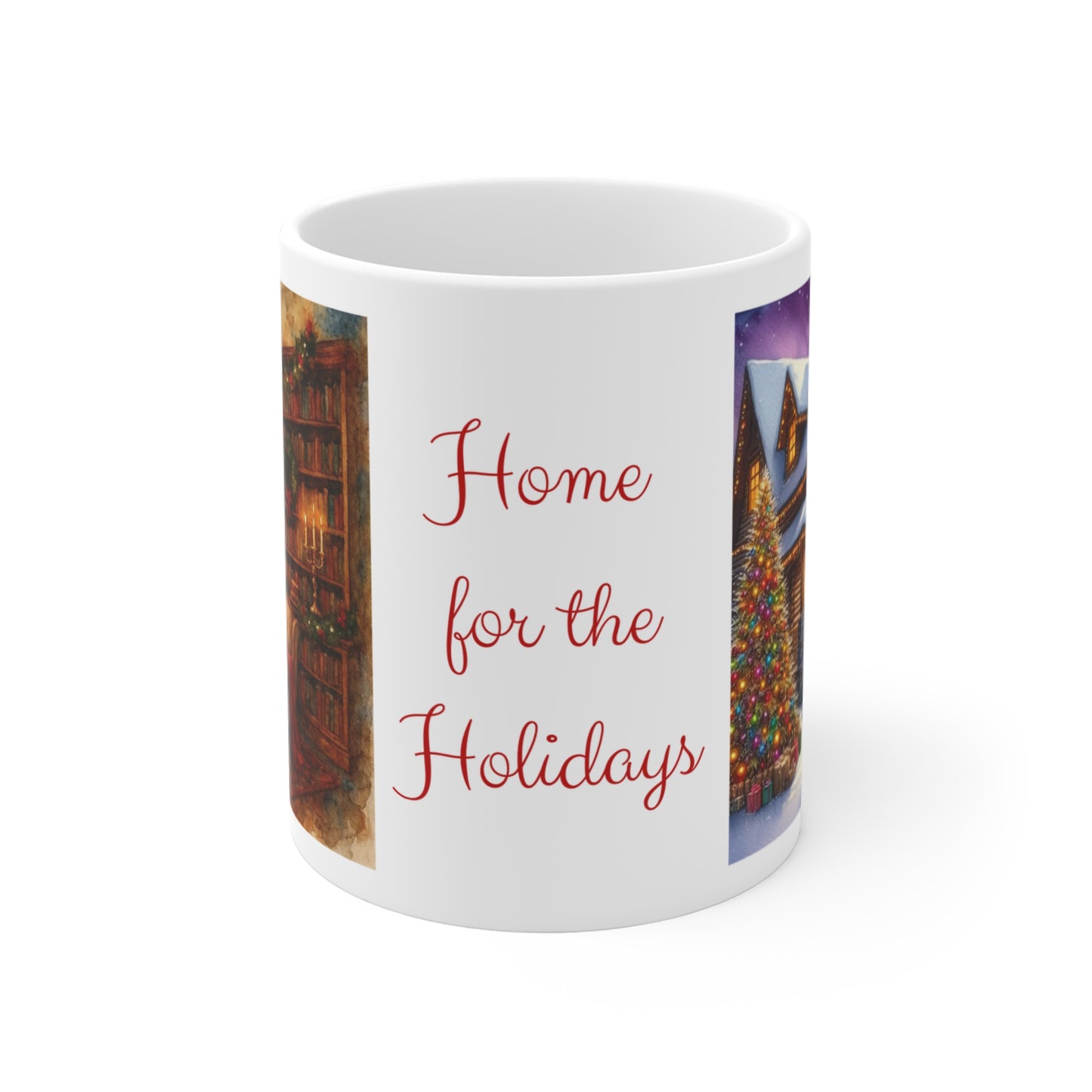 Home for the Holidays Mug - Vintage Christmas Cup, 11 oz