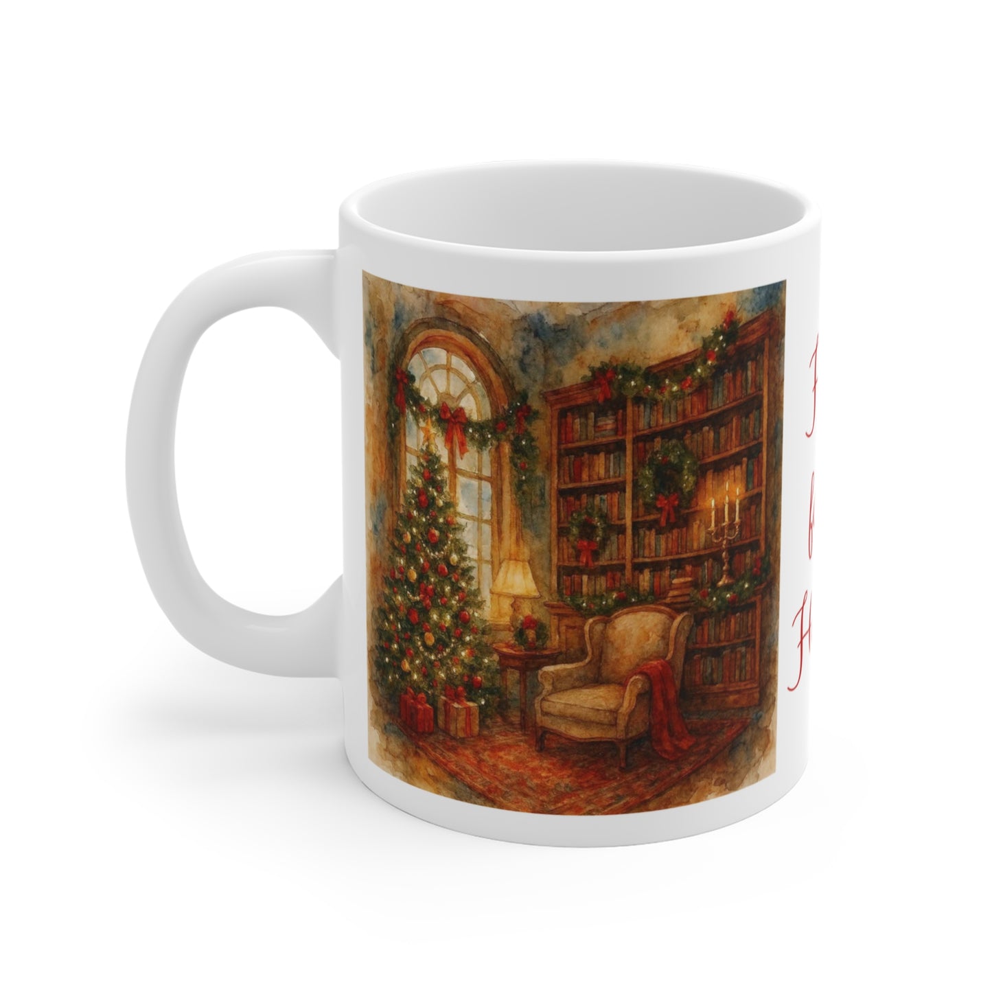 Home for the Holidays Mug - Vintage Christmas Cup, 11 oz
