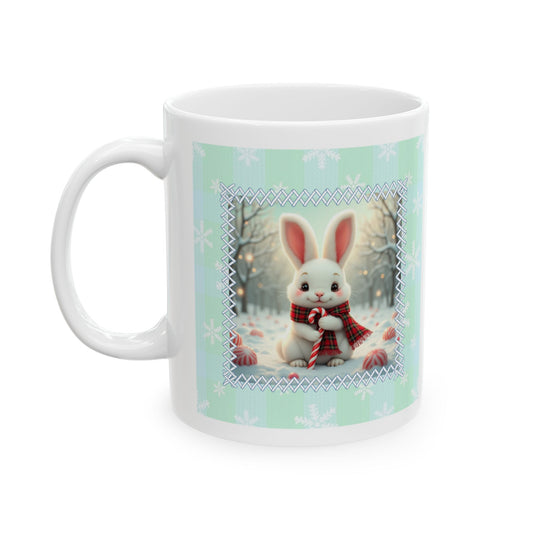 Winter Wonderland Bunny Christmas Mug - Peppermint Holiday Cup