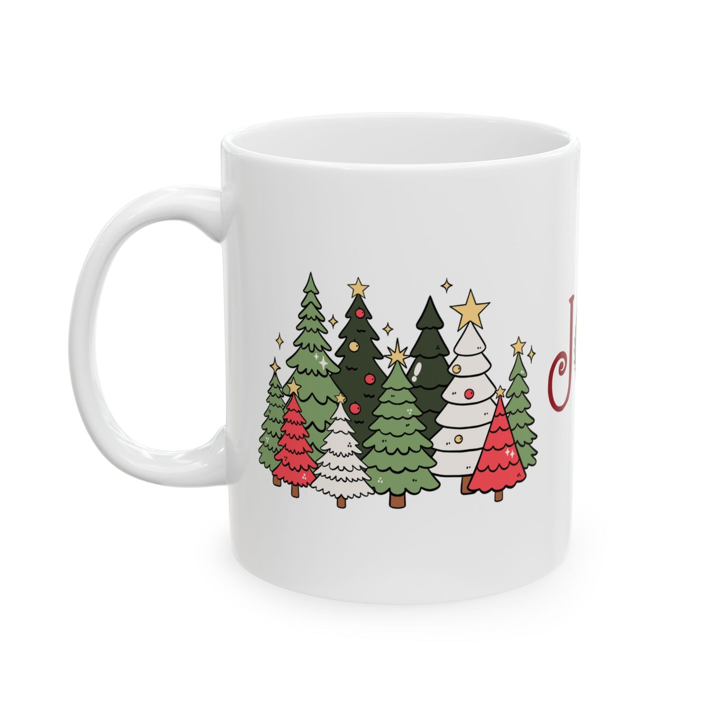 Joy Christmas Mug - Holiday Coffee Mug with Cozy Winter Scene, 11 oz