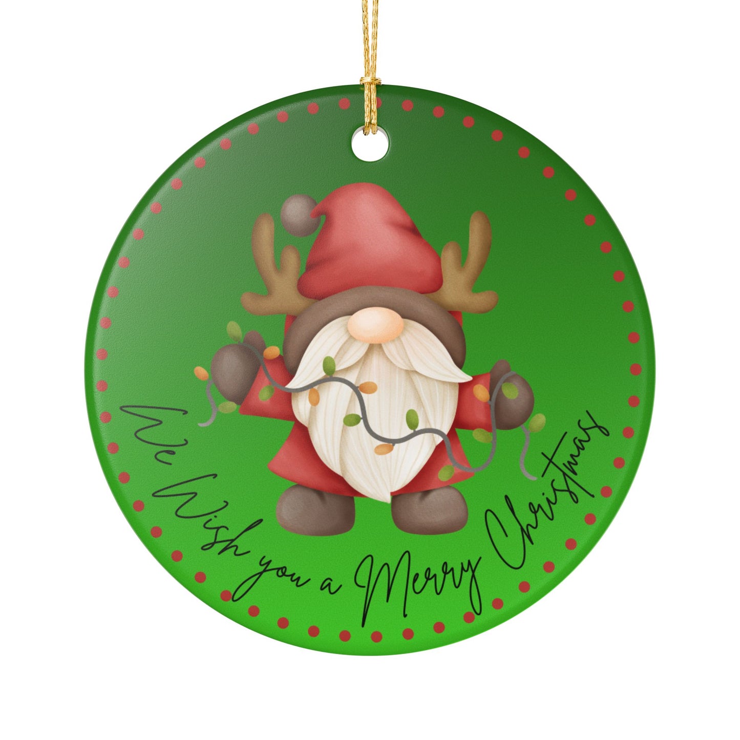 Merry Christmas Gnome Ornament - Festive Holiday Tree Decoration