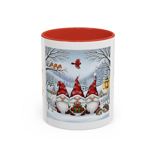 Holiday Wishes & Gnomie Kisses Christmas Mug - Festive Gnome Holiday Cup, 11 oz, 15 oz