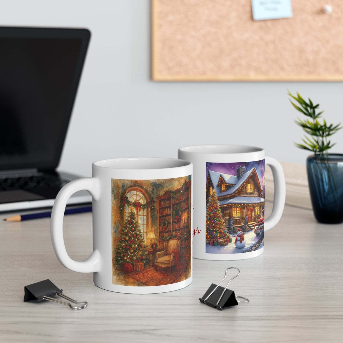 Home for the Holidays Mug - Vintage Christmas Cup, 11 oz