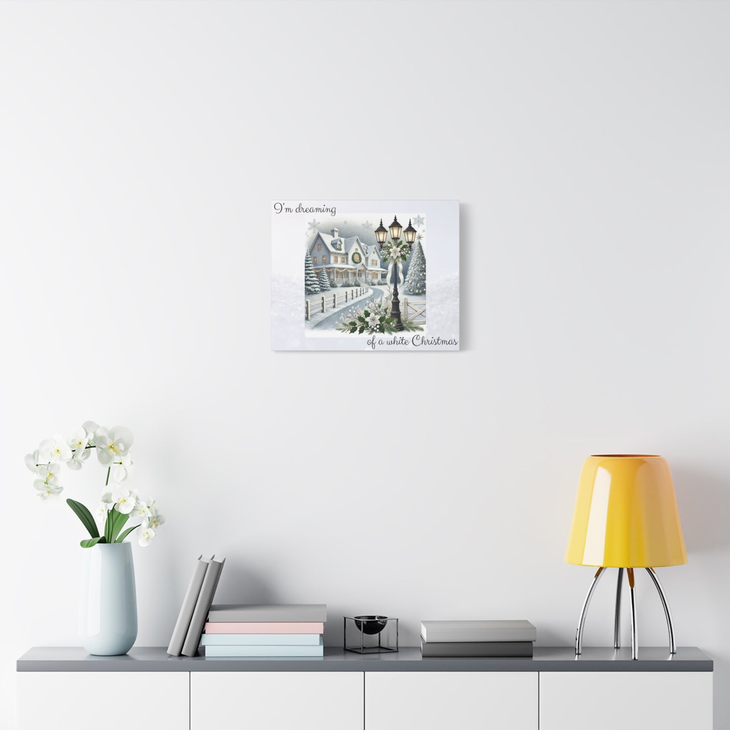 I'm Dreaming of a White Christmas Canvas Wall Art -20 x 16 Vintage Winter Home Print