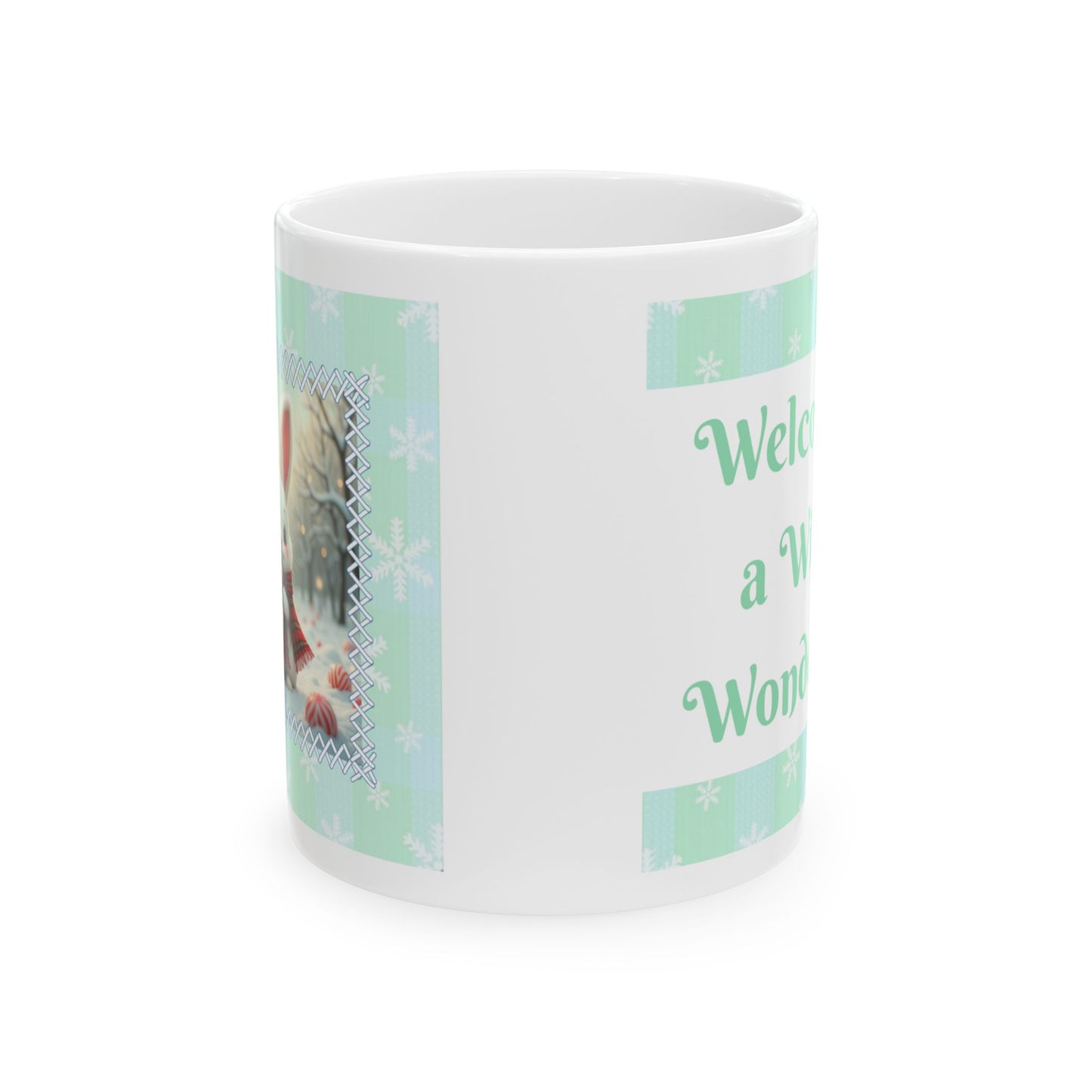 Winter Wonderland Bunny Christmas Mug - Peppermint Holiday Cup