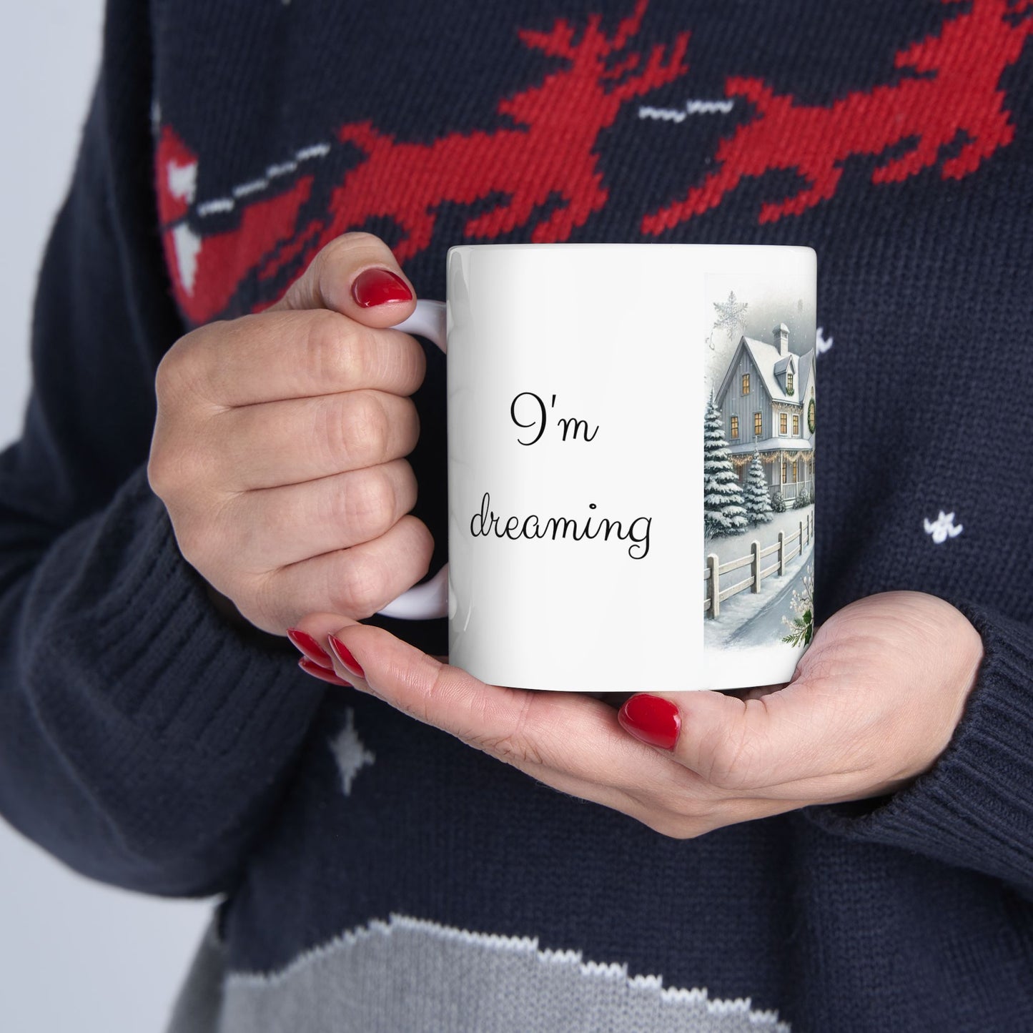 I'm Dreaming of a White Christmas Mug - Vintage Holiday Nostalgia Cup, 11 oz