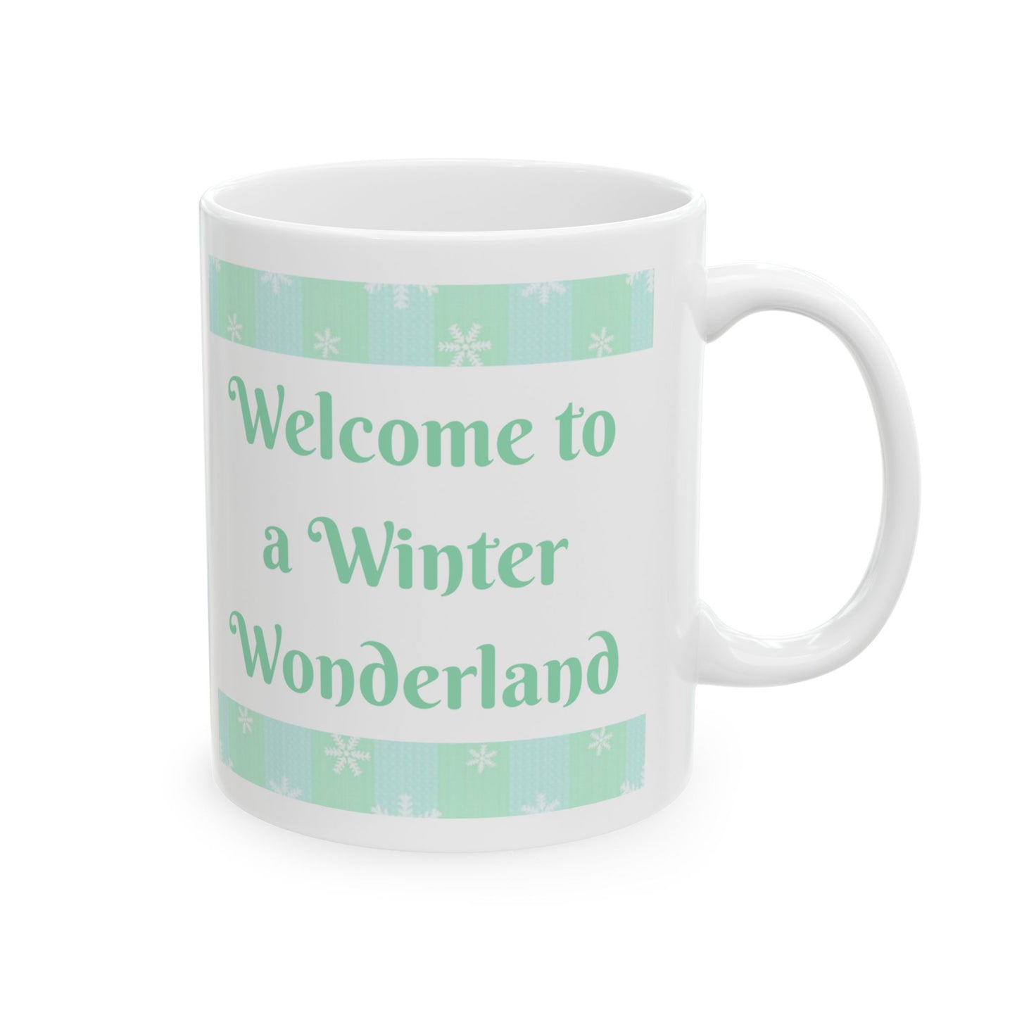 Winter Wonderland Bunny Christmas Mug - Peppermint Holiday Cup