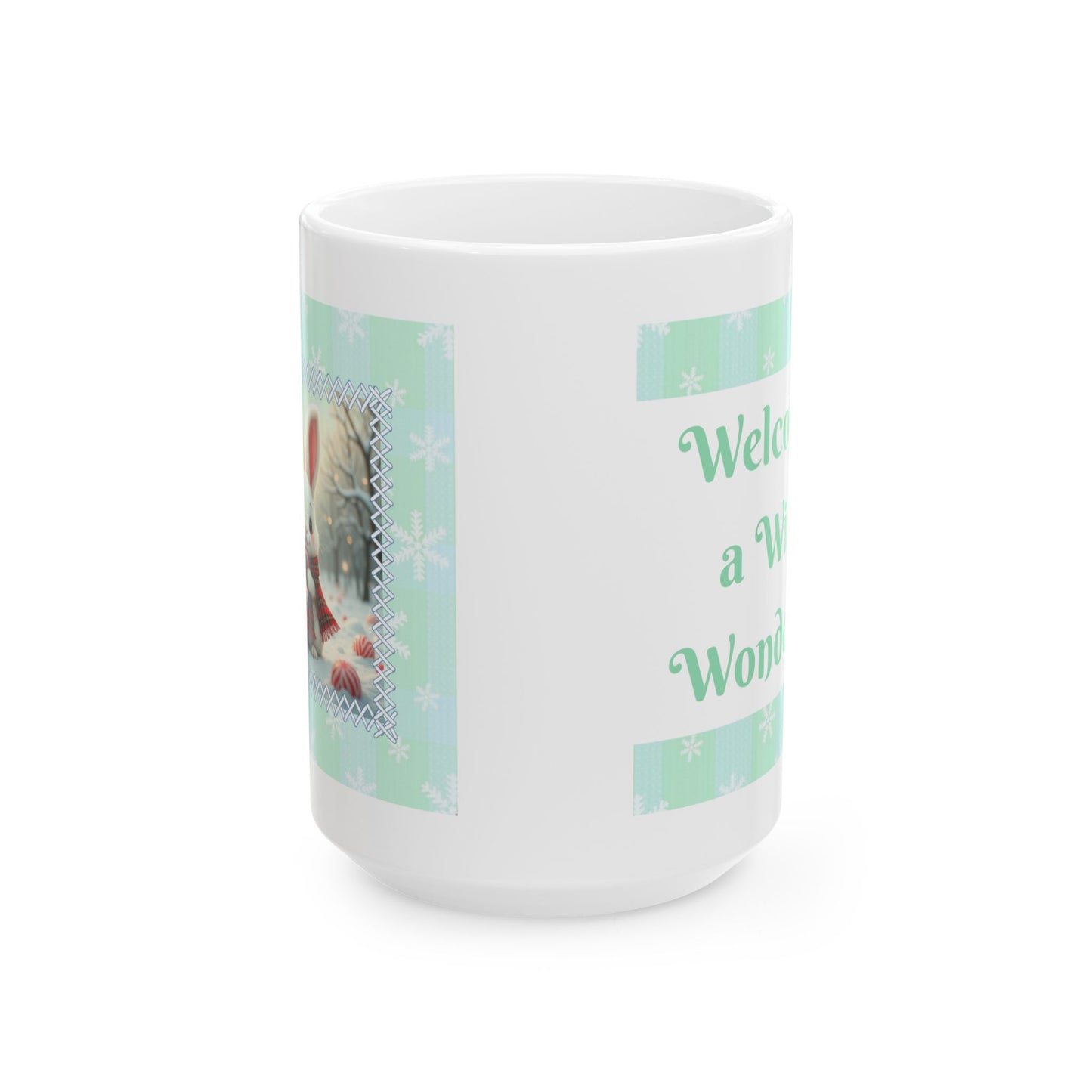 Winter Wonderland Bunny Christmas Mug - Peppermint Holiday Cup