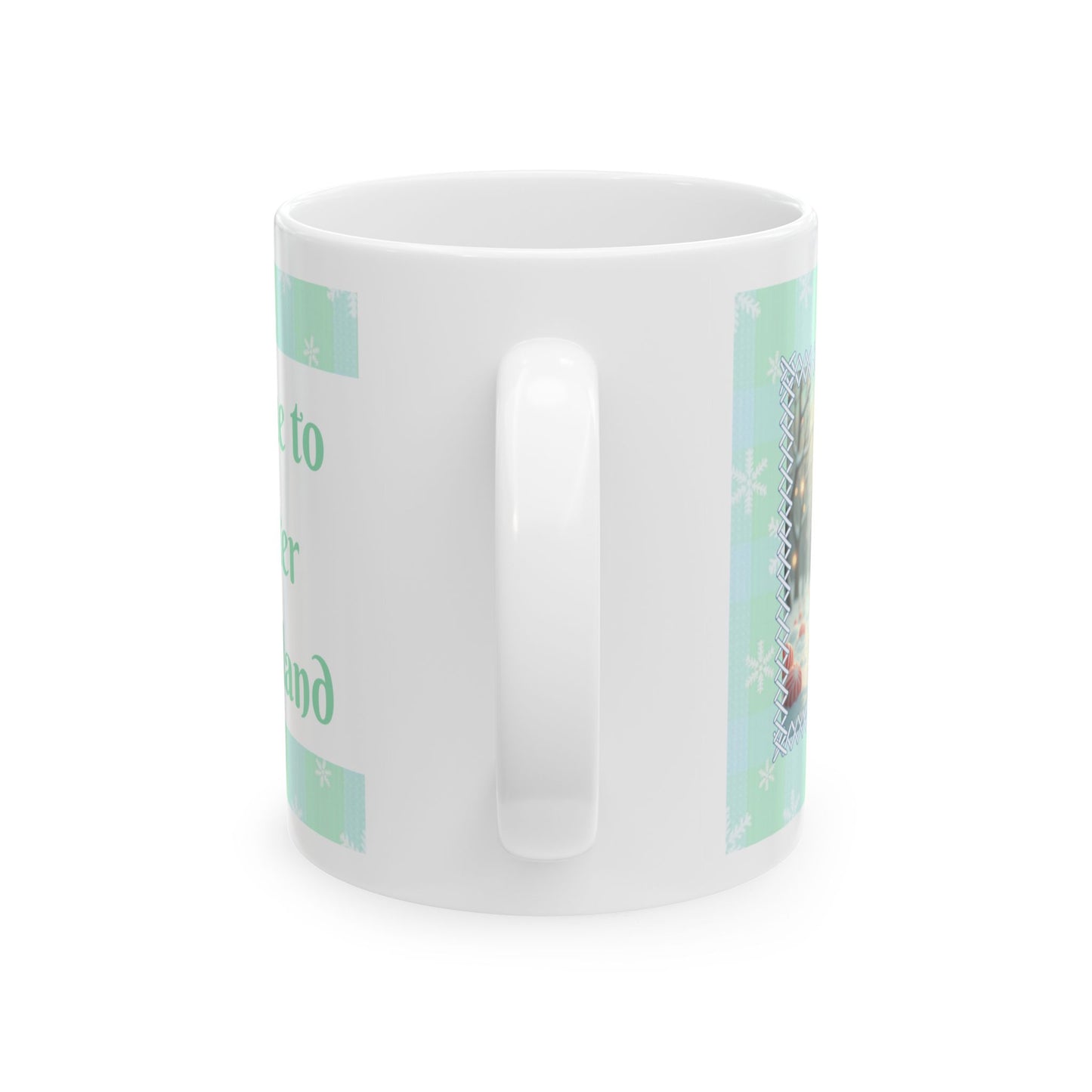 Winter Wonderland Bunny Christmas Mug - Peppermint Holiday Cup