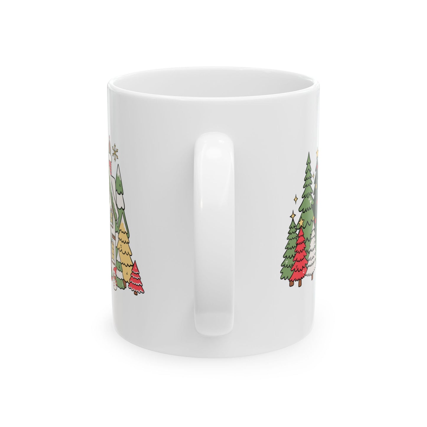 Joy Christmas Mug - Holiday Coffee Mug with Cozy Winter Scene, 11 oz