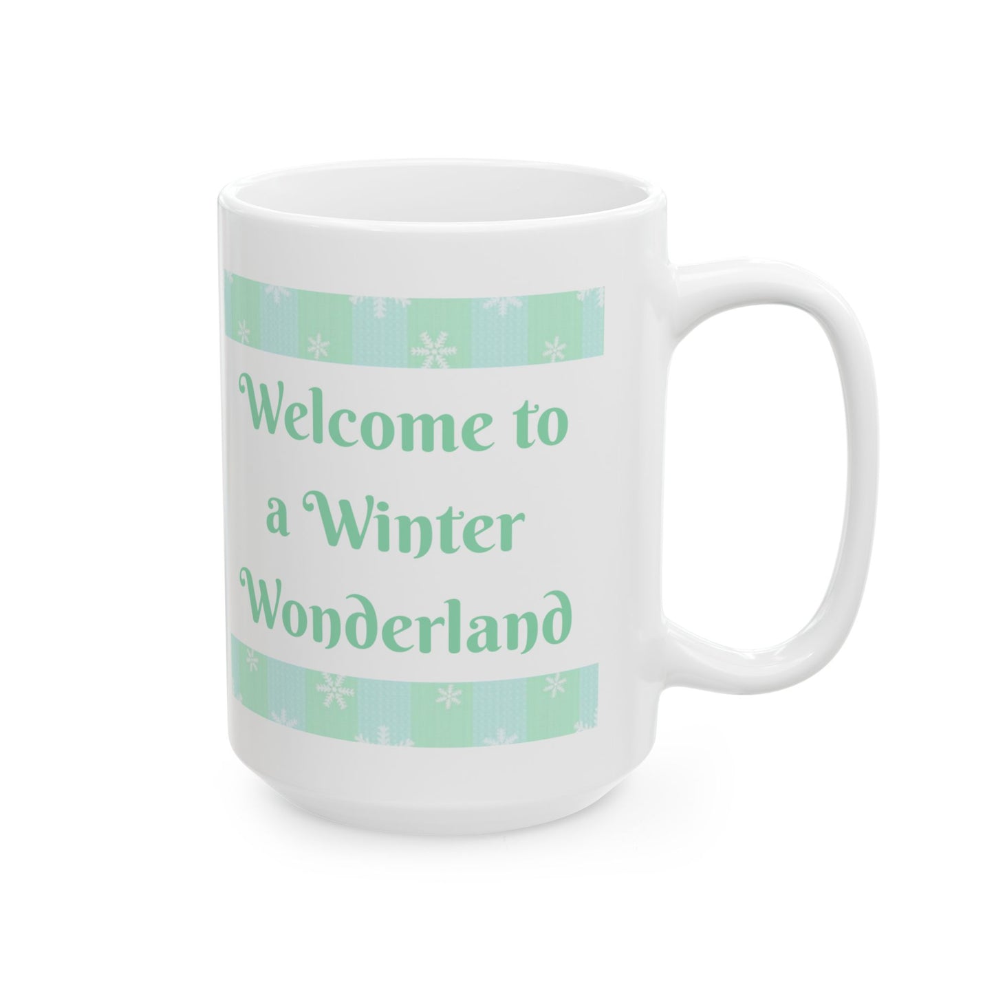 Winter Wonderland Bunny Christmas Mug - Peppermint Holiday Cup